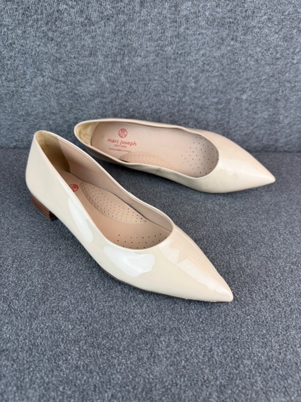 Marc Joseph Patent Leather Pointed Toe Made in Brazil Ballet Flats Size 7.5